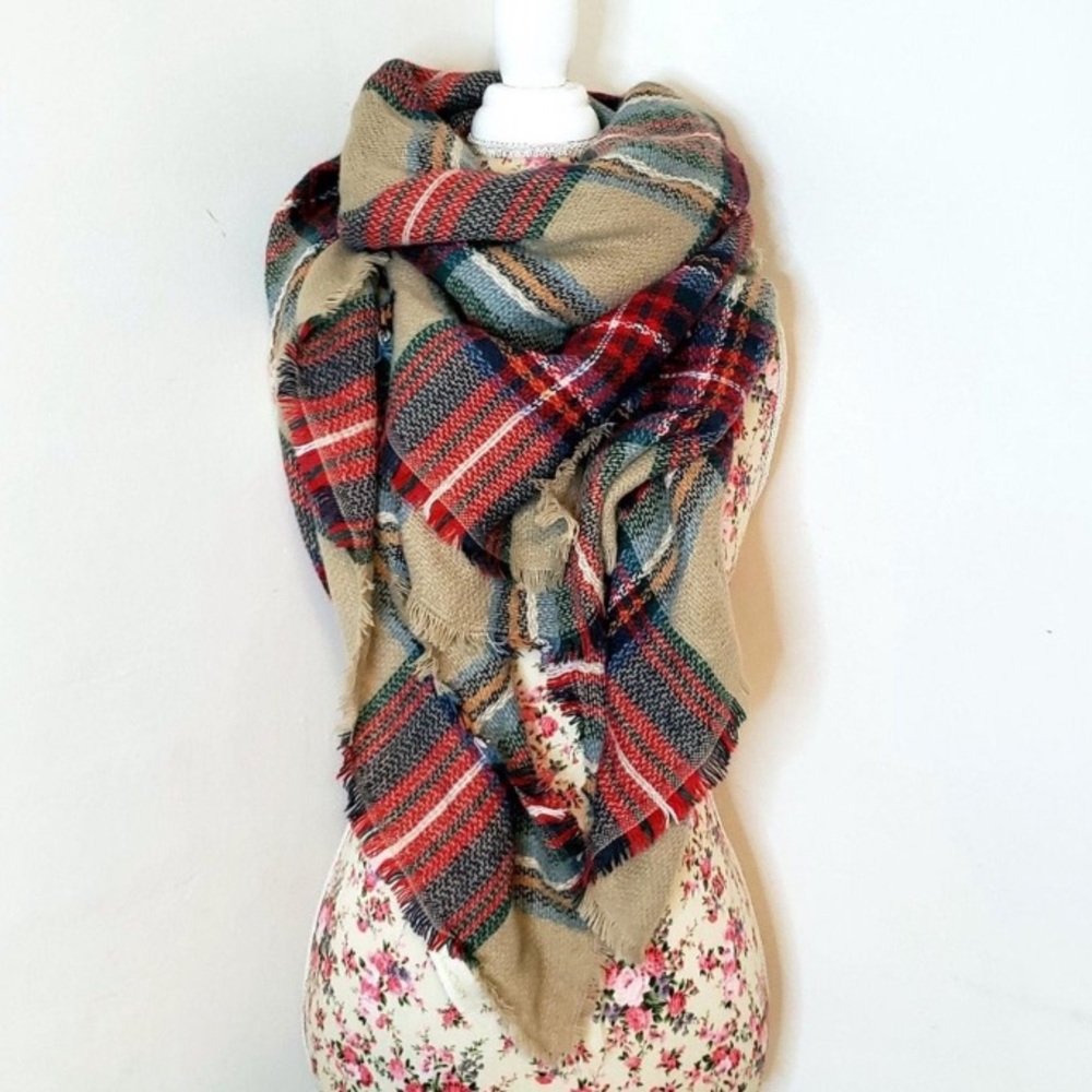 Modcloth Oversized Plaid Blanket Scarf